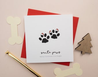 Santa Paws | Merry Christmas from the Cat | Merry Christmas from the Dog | Dog Christmas Card | Cat Christmas Card