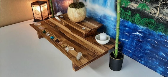 Altar Table Altar Alter Tables Teak Wood Crystal Shelf Small