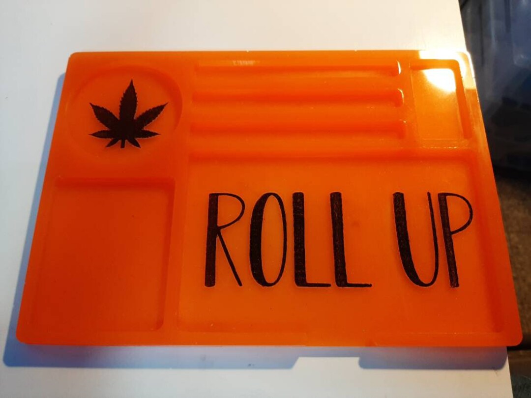 Orange and Black Glow in the Dark Rolling Tray Etsy