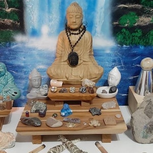 Alter table set , square, 2 tier alter table, altar table, small space alter , meditation table , alter , crystal display, bruja, stackable