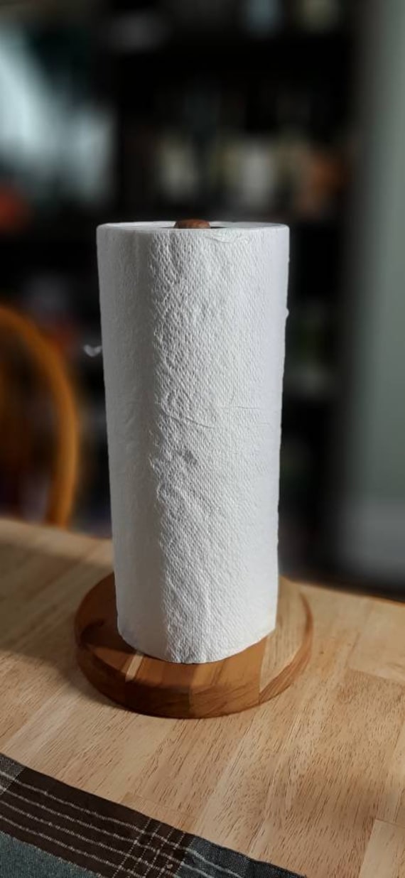 Teak Paper Towel Holder Wooden Paper Towel Tree. Etsy