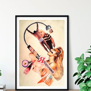 Collage di tecniche miste per l'arte moderna astratta, opera d'arte originale realizzata con carta riciclata.