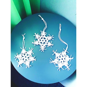 Macrame snowflake christmas tree decor, Winter decor for modern home decor.