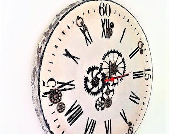 Reloj de pared vintage con decoración Steampunk, reloj steampunk con decoración del hogar Boho, regalo de inauguración de la casa con decoración de cocina rústica.