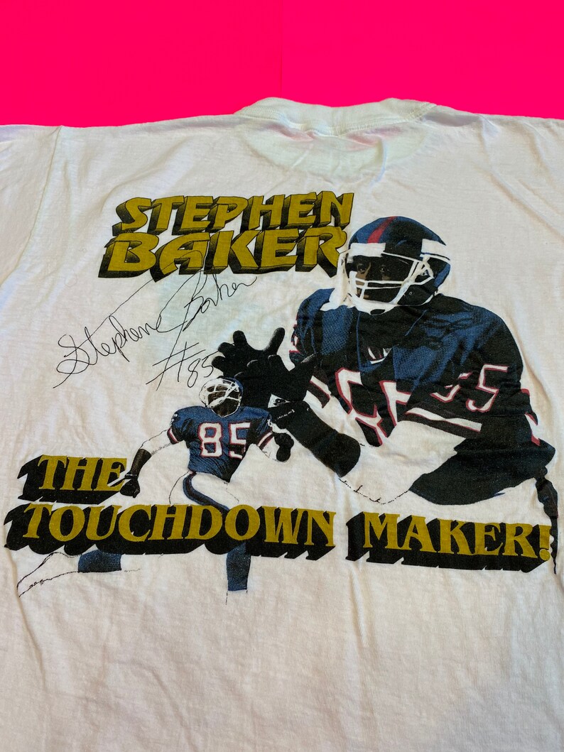 Vintage 90\u2019s Stephen Baker Giants Parking Lot Bootleg size xl see measurements