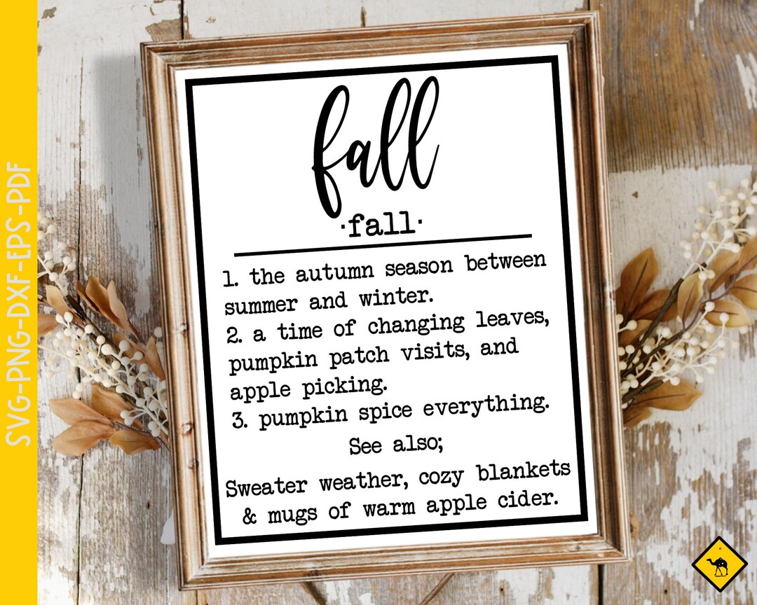 Fall Definition SVG, Spring Sign Svg, Definition Tshirt Svg, Dictionary ...