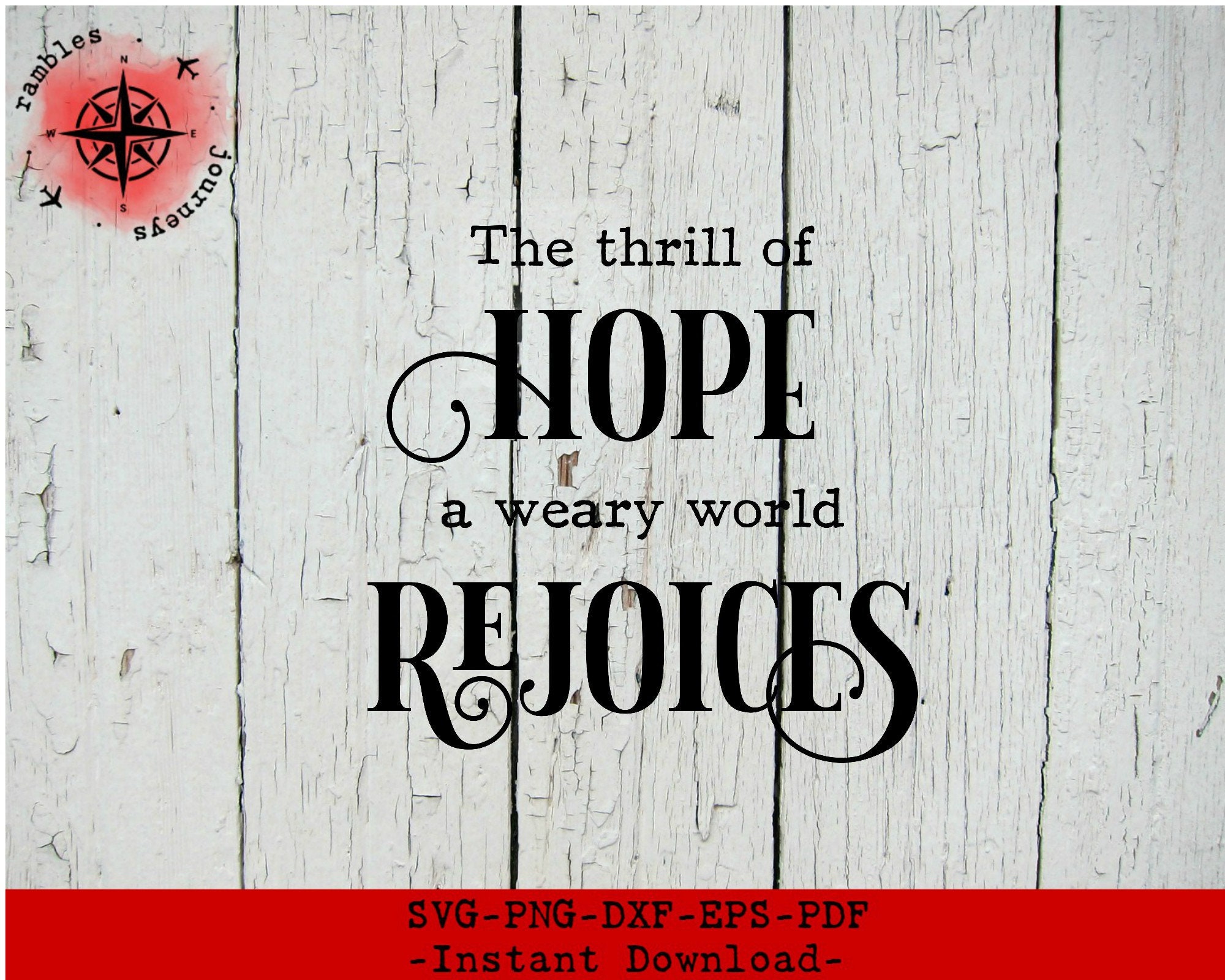The Thrill Of Hope A Weary World Rejoices SVG Christmas Carol | Etsy