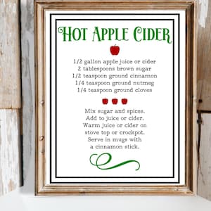 Hot Apple Cider Svg-Apple Cider Svg-Recipe Svg-Farmhouse Kitchen Svg- Farmhouse Décor Svg