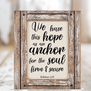 Hope Anchors the Soul SVG, Biblical Svg, design gráfico de camisetas vetoriais, Anchor Png, clipart de igreja para uso comercial