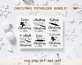 Christmas Potholder SVG Bundle: Baking Designs (Digital Download)