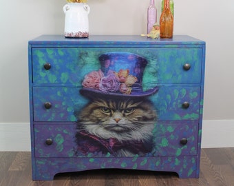 Whimsical Dresser with Cat