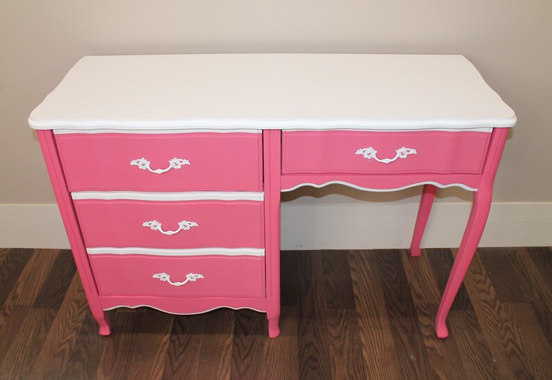 Pink French Provincial Desk With Chair Etsy