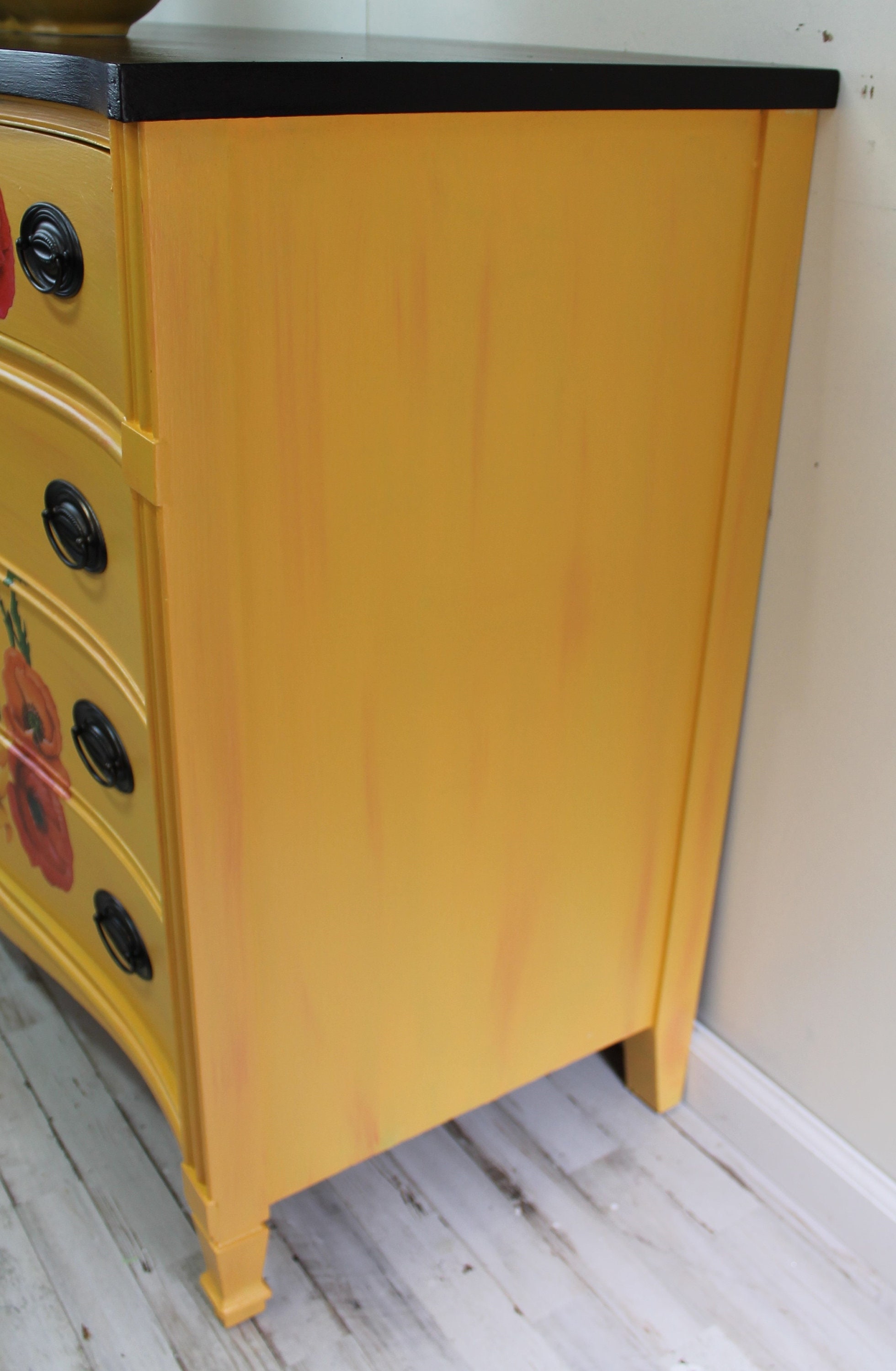 Yellow Dresser, Custom Furniture, Media Console, Mustard Colored
