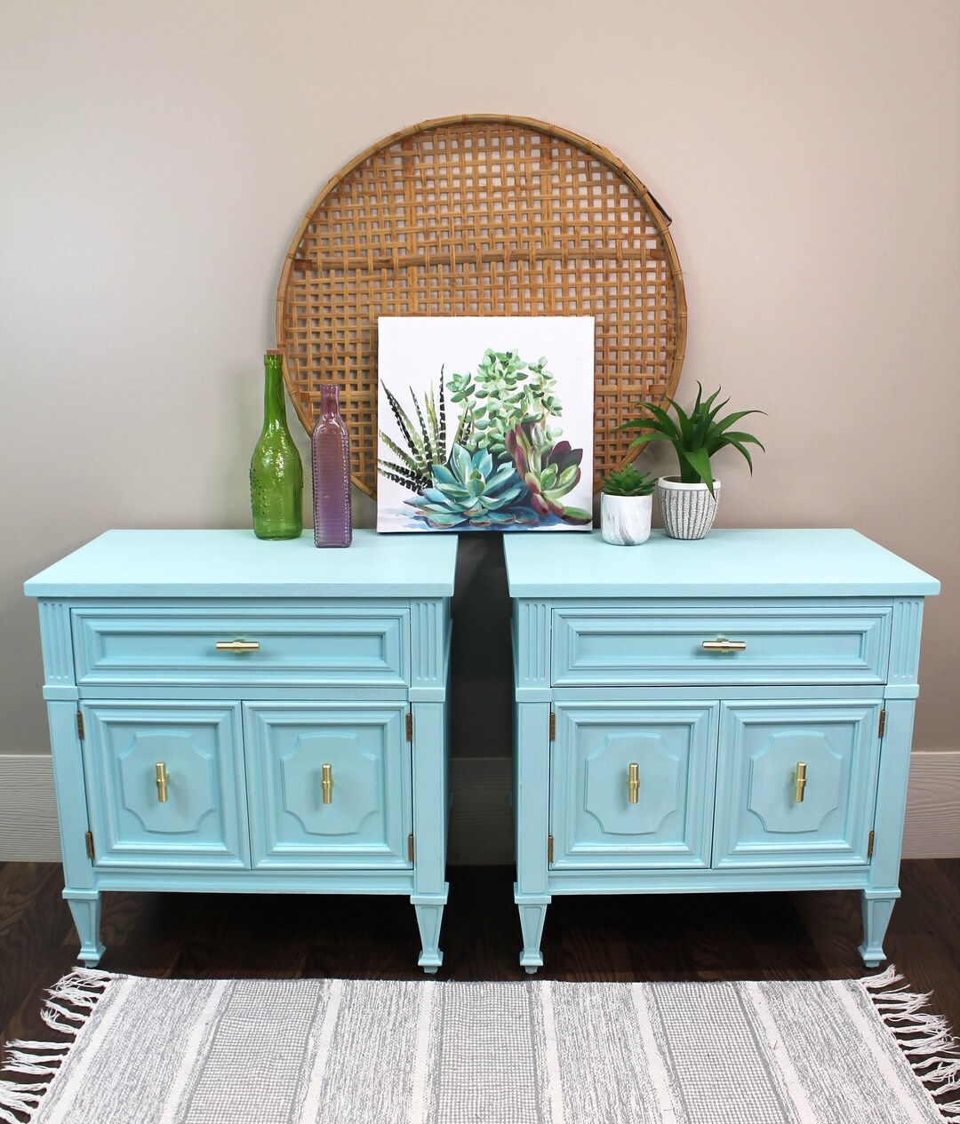 Set of Drexel Nightstands Bedside Tables Etsy