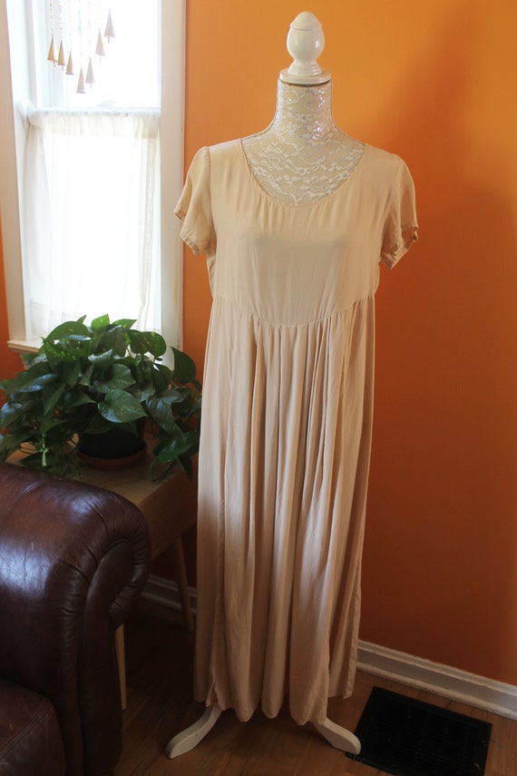 Vintage 1990s Awesome Blush Nude Pure Silk Maxi Dr