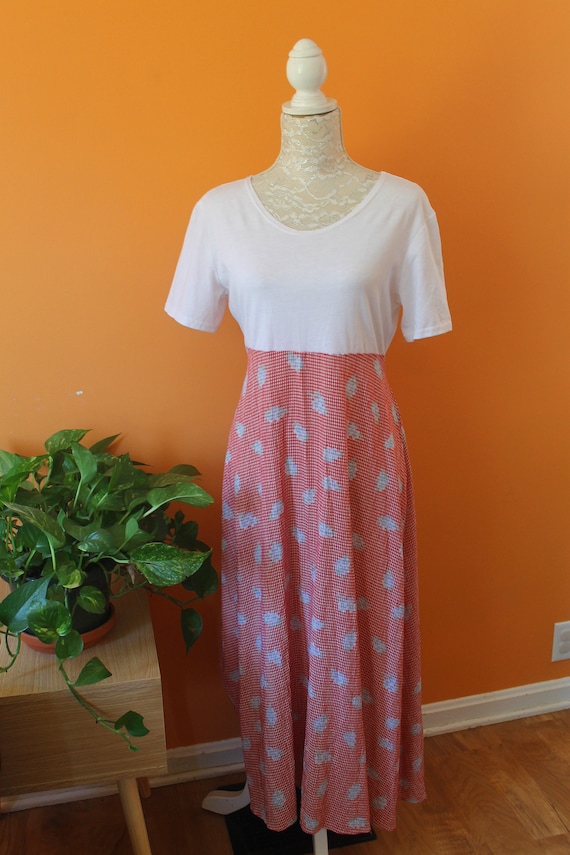 Vintage 1990s Rue21 Minimal Gingham Midi Dress (La