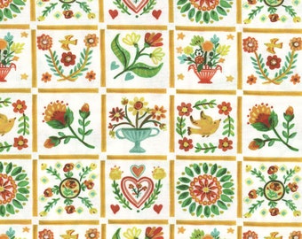 Folklore Quilting White DJL2356 - Dear Stella Fabric by the yard or choose length