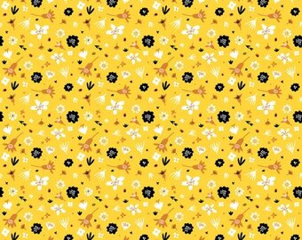 Sun Cat Nips Floral Fabric ST-DLW2663SUN  - Dear Stella Fabric by the yard or choose length