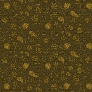 October Morning by Kim Diehl -Henry Glass  9131-66 Green Garden Bramble Cotton Fabric by the yard or choose length