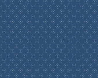 Bountiful Blues by Paula Barnes R22107 Dots Stripe Blue Cotton Fabric by the yard or choose length