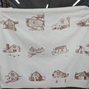 Mystery Harvest Shop Hop Barn Panel for sewing or quilting