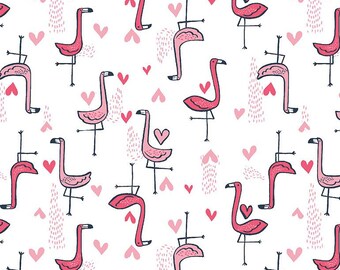 BOOTYLICIOUS - Shark Bait - 1765 Flamingos- Dear Stella Fabric by the yard or choose length