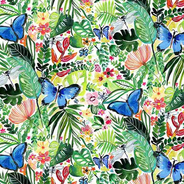 Multi Butterflies Paradise Found - Dear Stella Fabric by the yard or choose length