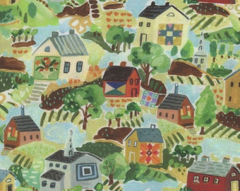 Folklore Quilting Village Multi DJL2357 - Dear Stella Fabric by the yard or choose length