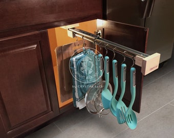 Multi-use Pull Out Cabinet Organizer -Kitchen Utensils, Cleaning, Beauty, Grill, Tools and More!!! -CRYSTAL L&D-