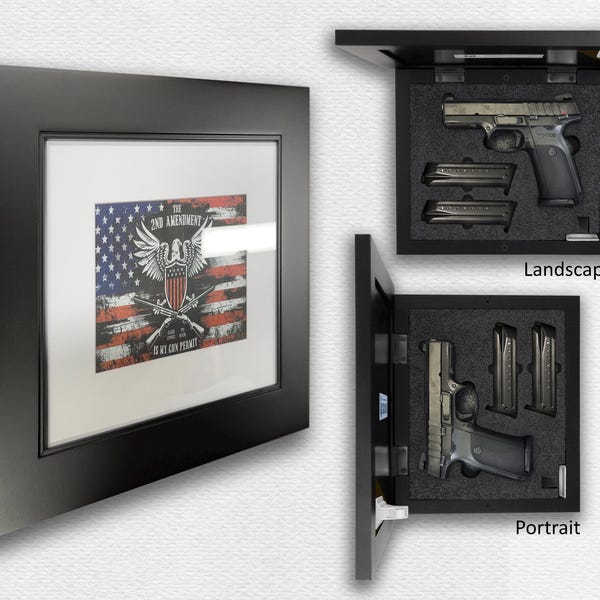 White Gun Frame Handgun Concealment Picture Frame - Etsy