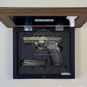 Rangement caché - cadre photo avec cadenas avec cadenas - dissimulation d'arme à feu - rangement d'arme à feu - cadeau d'anniversaire - cadeau mari - cadre rustique