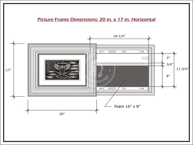 Hidden Storage Photo Frame for Gun and Valuables 20 In. X 17 Etsy