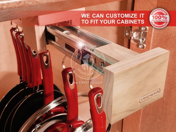 Pull Out Kitchen Cabinet Organizer For Pots Pans And Lids Etsy