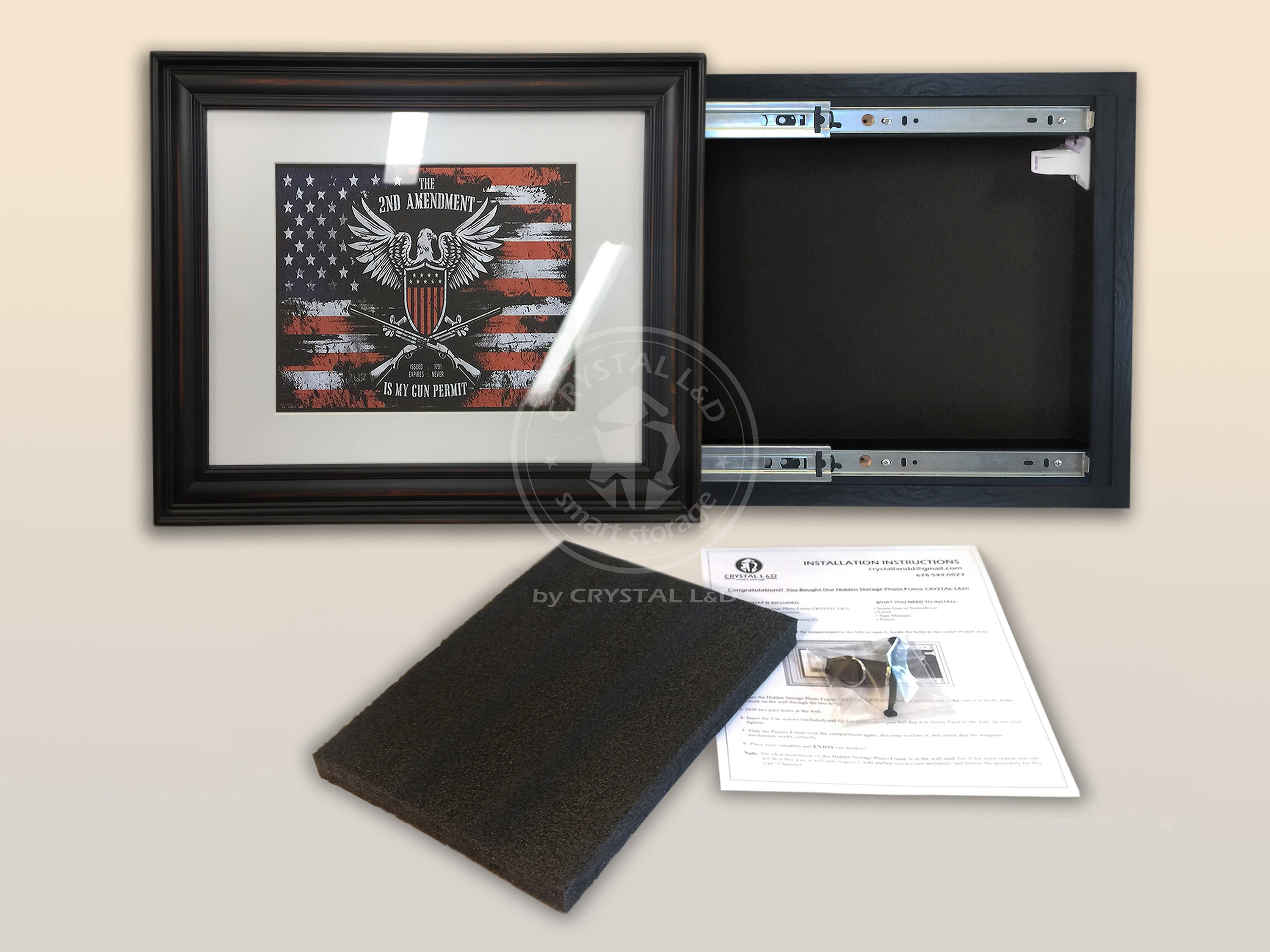 Hidden Storage Photo Frame for Gun and Valuables 17 In. X 14 In ...