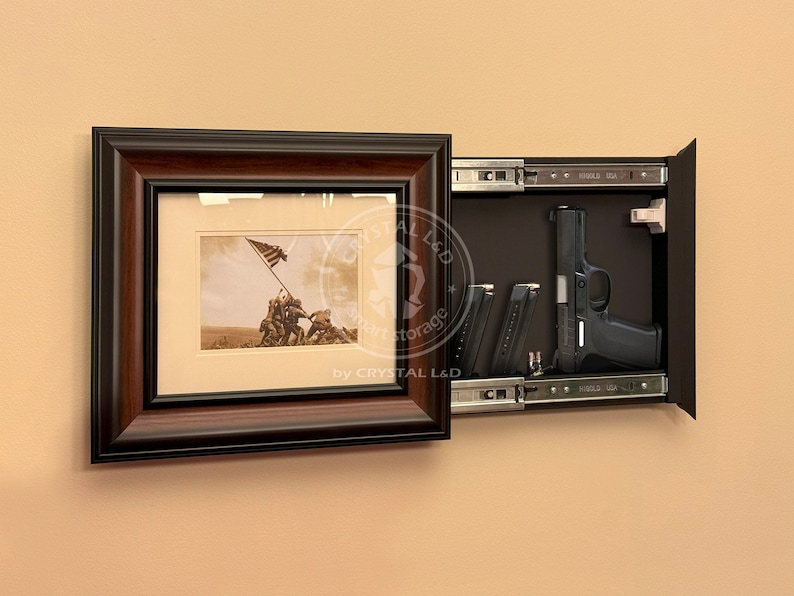 Hidden Storage Photo Frame for Gun and Valuables 141/2 X 121/2 With