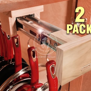 Pull Out Kitchen Cabinet Organizer and Storage for Cookware (Set of 2)