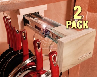 Pull Out Kitchen Cabinet Organizer and Storage for Cookware (Set of 2)