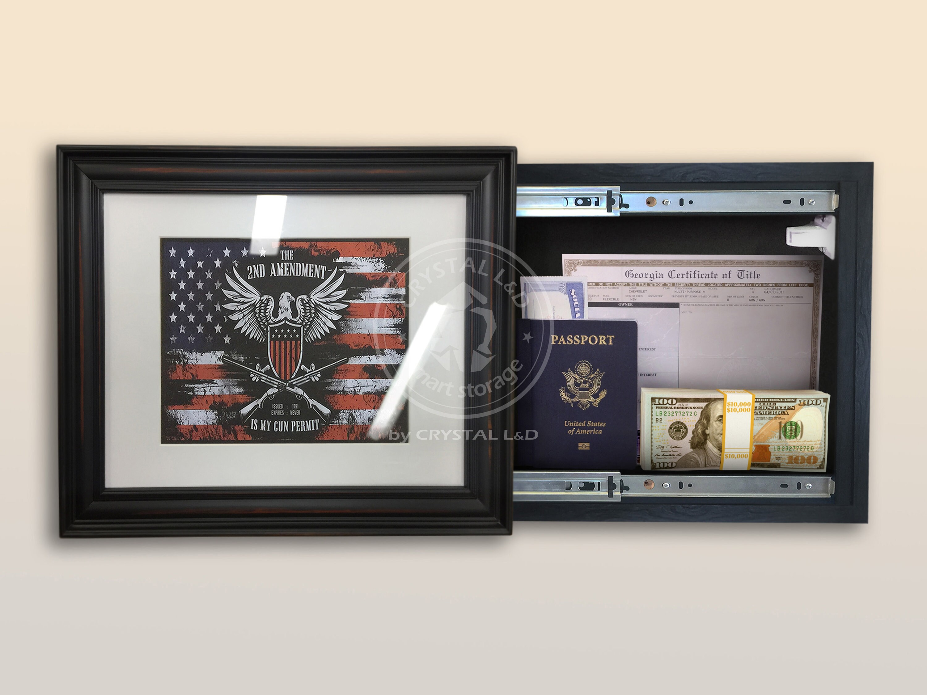 Hidden Storage Photo Frame for Gun and Valuables 17 In. X 14 In ...