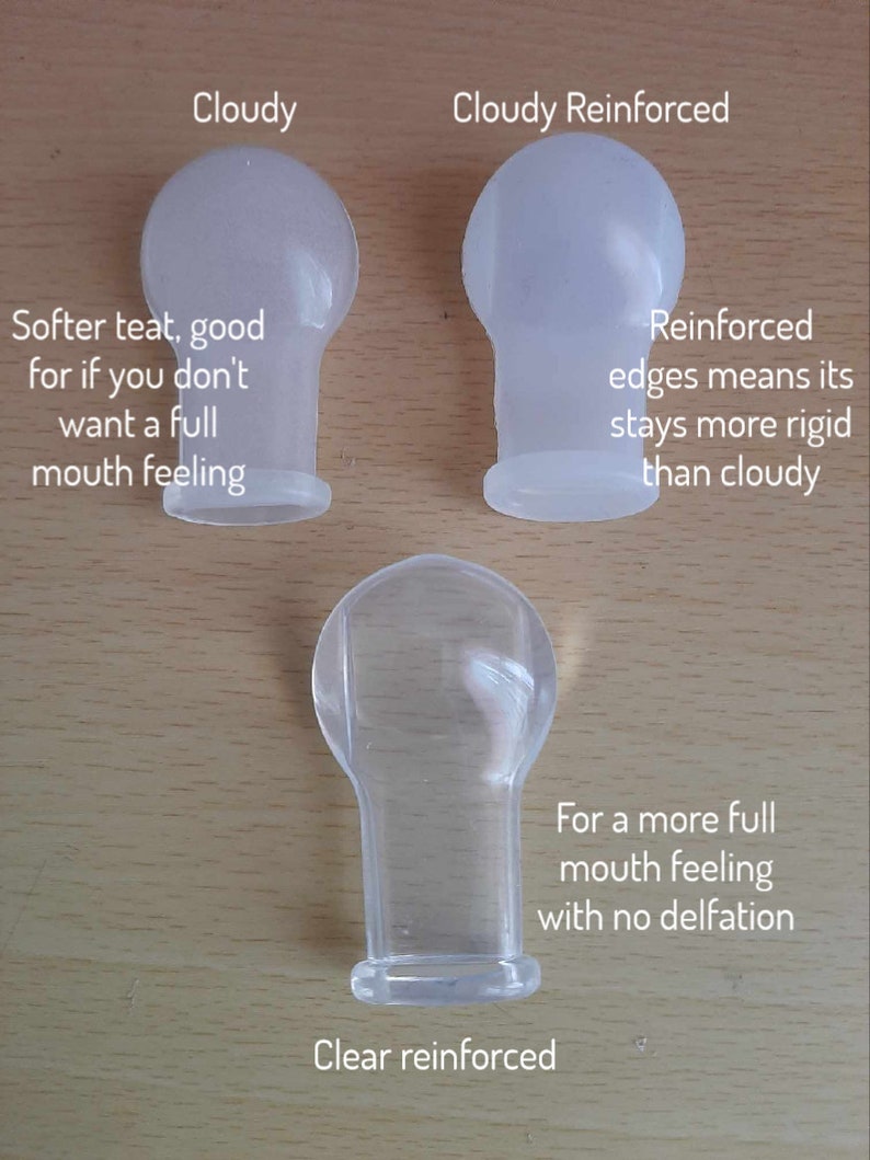 Coloured reinforced and clear teats for adult pacifiers image 2