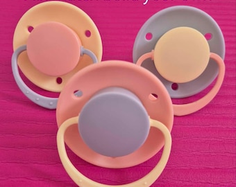 Mix match Round adult pacifier BUILD YOUR OWN