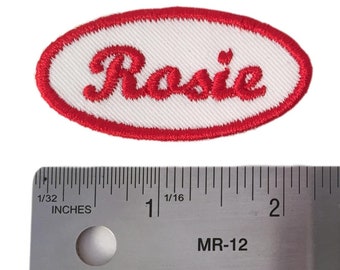 Mini Rosie The Riveter Name Patch For Costumes - *For Babies And Toddlers - 2.25" wide x 1" high* - Iron On Or Sew On - (1 patch)