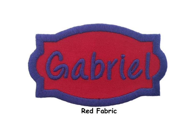 Custom Embroidered Name Patch Iron On AppliqueChoose Fabric Etsy