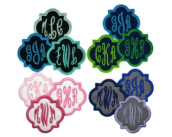 Custom Monogram Patch – Embroidered Iron-On Applique (3" x 3")