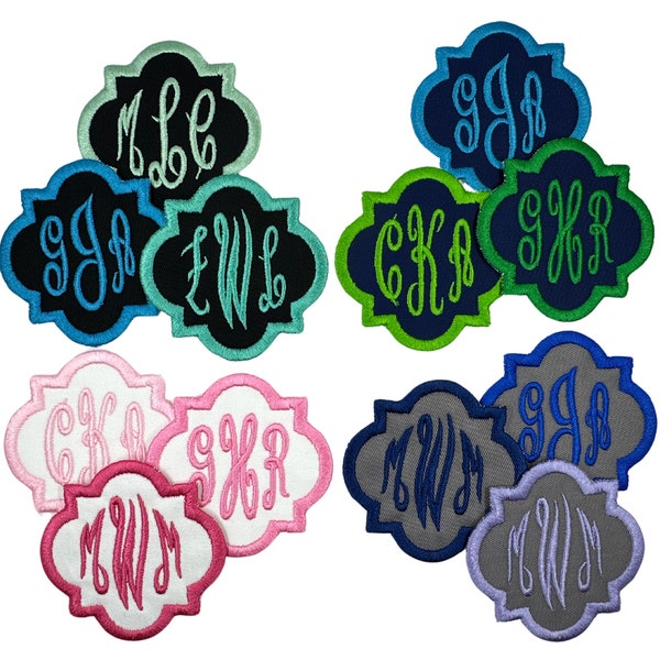 Custom Monogram Name Patch - Iron On Or Sew On - For Backpacks, Jackets, Weddings, Clothing, Gifts and More(1 Patch)