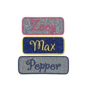 Custom Extra Large Personalized Embroidered Glitter Monogram Name Patch  - Iron On Or Sew On - For Jackets, Backpacks, Gifts, Etc(1 Patch)