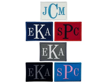 Custom Embroidered Monogram Patch: Iron-On or Sew-On (3.5" x 2.5")