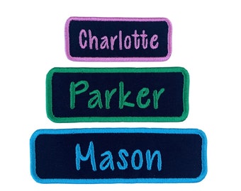 Custom Embroidered Personalized Name Patch Tag - Iron On Or Sew On - CHOOSE YOUR SIZE - For Jackets, Backpacks, Gifts, Etc(1 Patch)