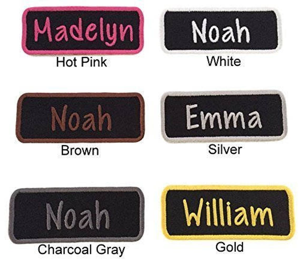 Iron On Name Patch Custom Personalized Embroidered Name Tag Etsy