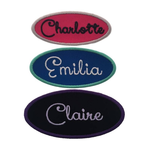 Custom Embroidered Personalized Name Patch - Iron On Or Sew On - Oval - Choose From 3 Sizes - For Backpacks, Jackets, Etc(1 Patch)