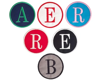 Custom Embroidered Monogram Patch – Iron On or Sew On, 3" Round